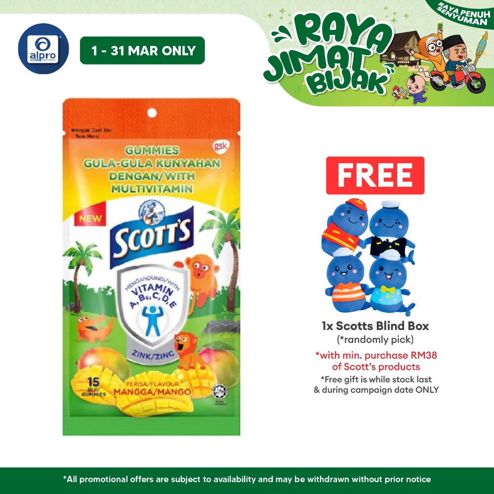 Scotts Multivit Gummies Mango 15s Scotts