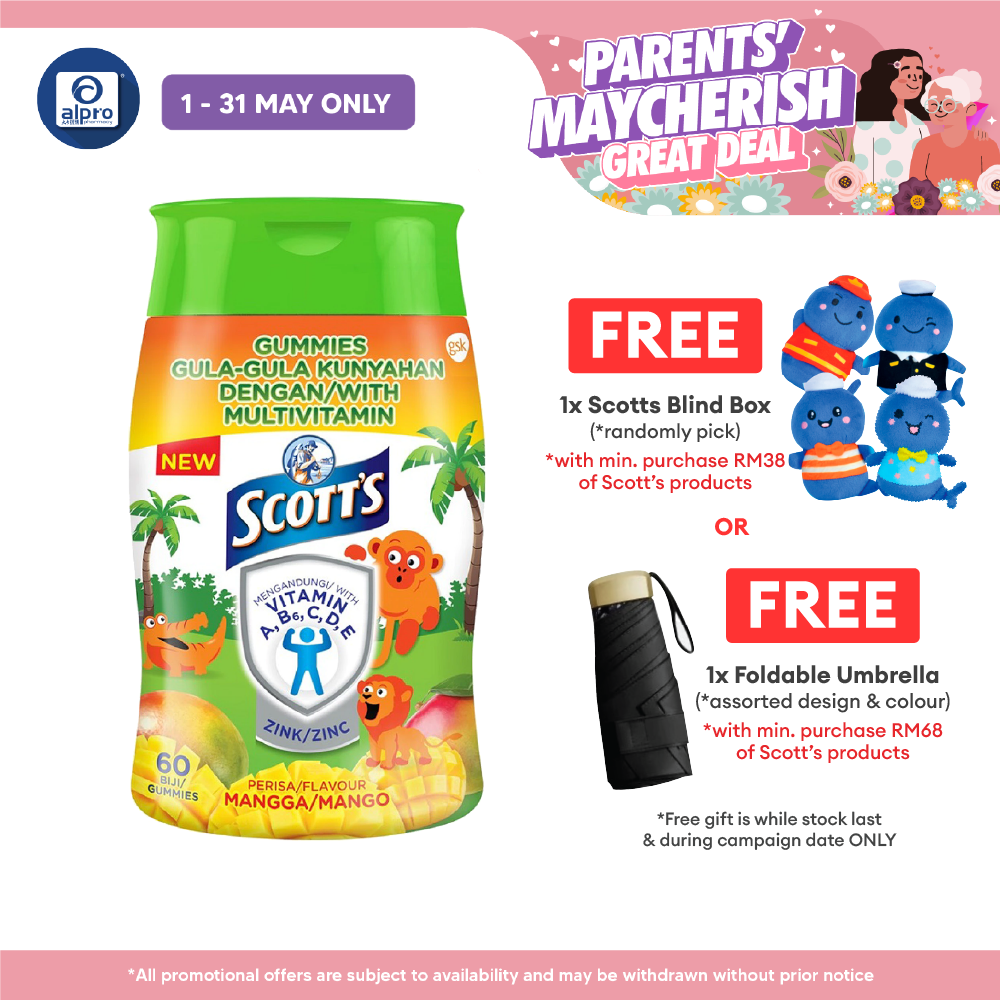 Scotts Multivit Gummies Mango 60s | Provides High Zinc Scotts