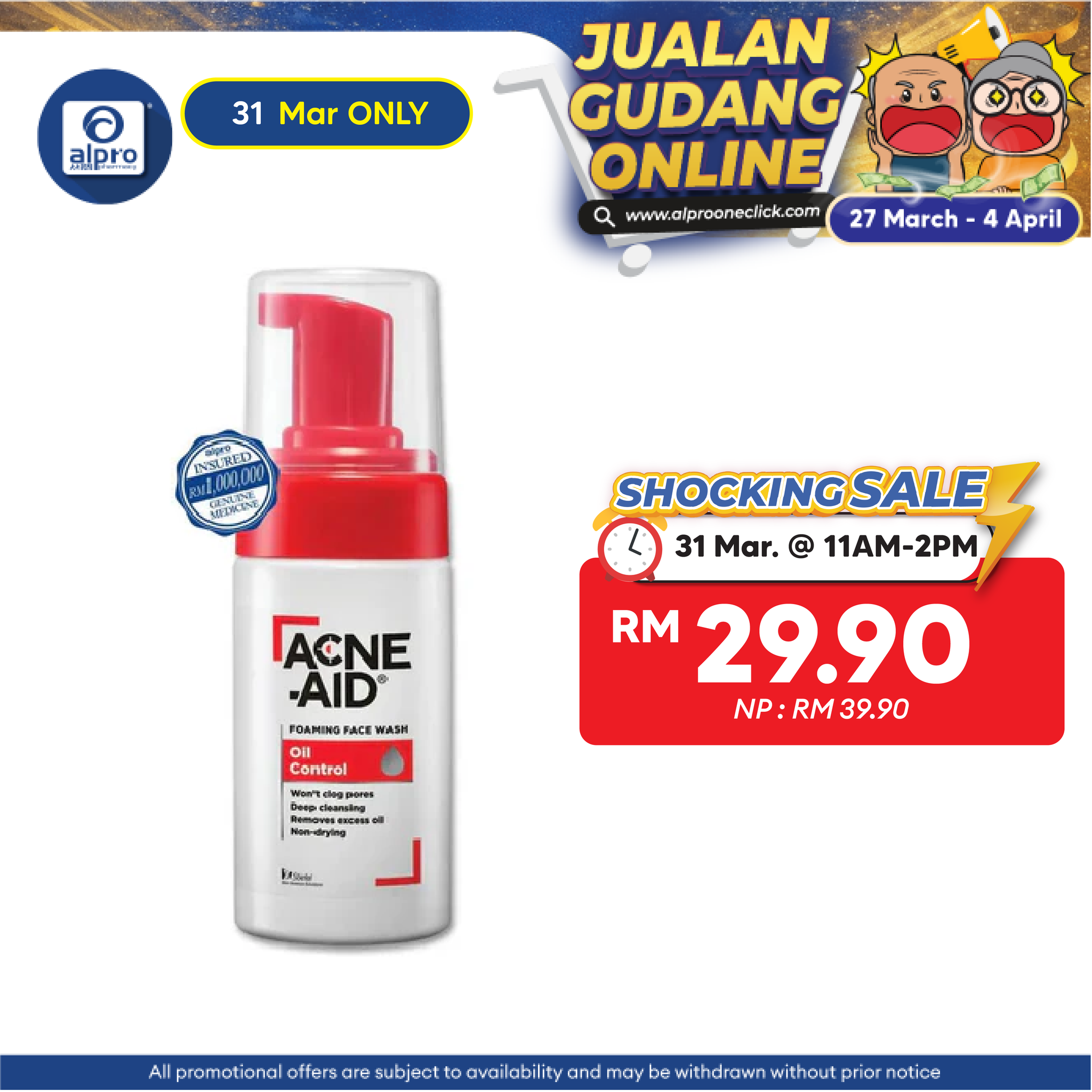 Acne-Aid Foaming Face Wash 100ml | For Deep Pore Cleansing Acne-Aid