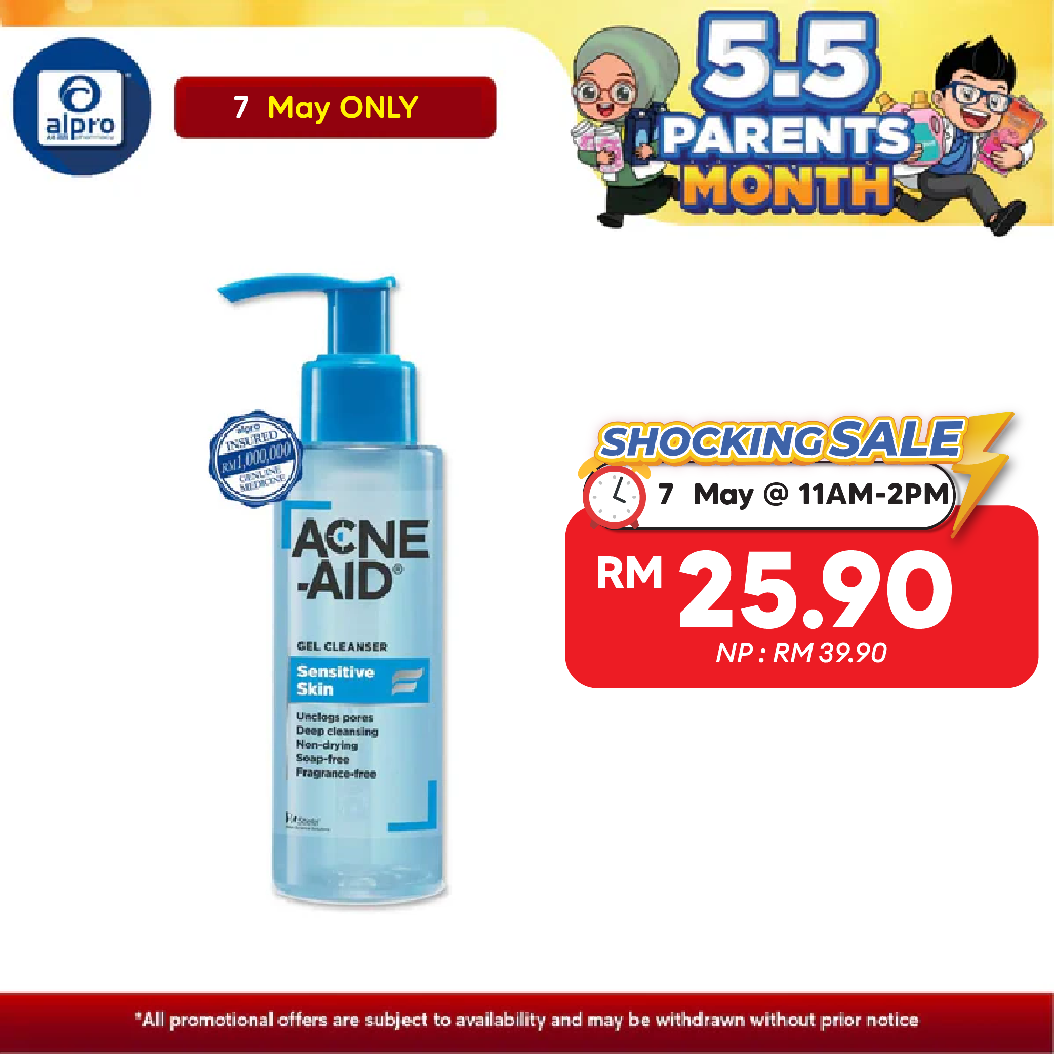 Acne-Aid Sensitive Gel Cleanser 100ml | Deep Pore Cleansing Acne-Aid