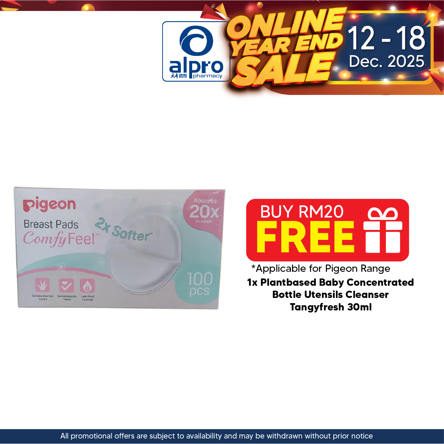 Pigeon Breast Pad Comfy Feel 100s | Contains Aloe Vera Extract Pigeon