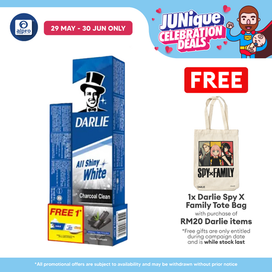 Darlie All Shiny White Charcoal Clean 140g Free Baking Soda 40g Darlie