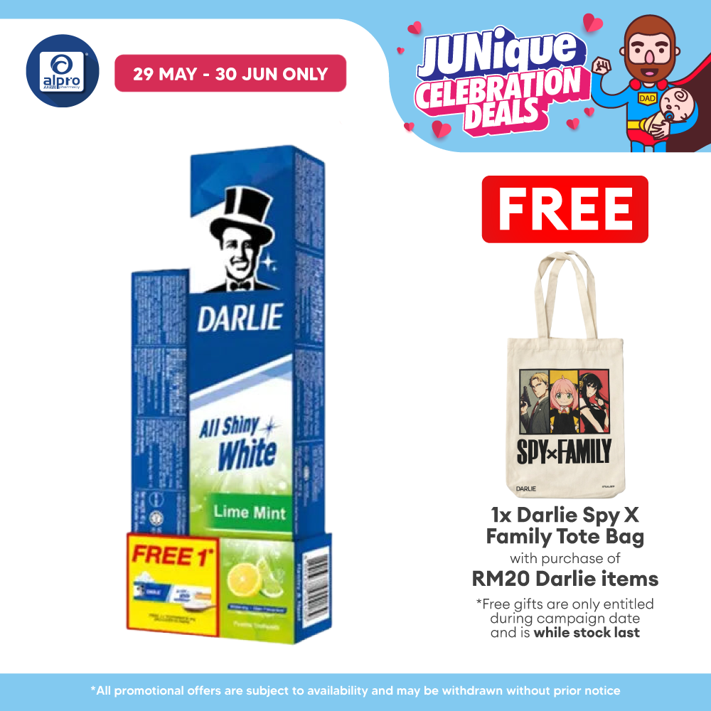 Darlie All Shiny White Lime Mint 140g Free Baking Soda 40g Darlie