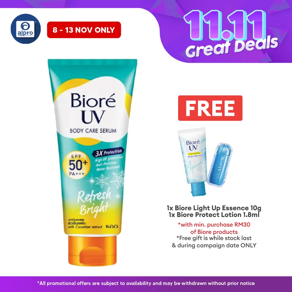 Biore Uv Anti-Pollution Body Care Serum Refresh Bright Spf50+ 150ml Alpro Pharmacy