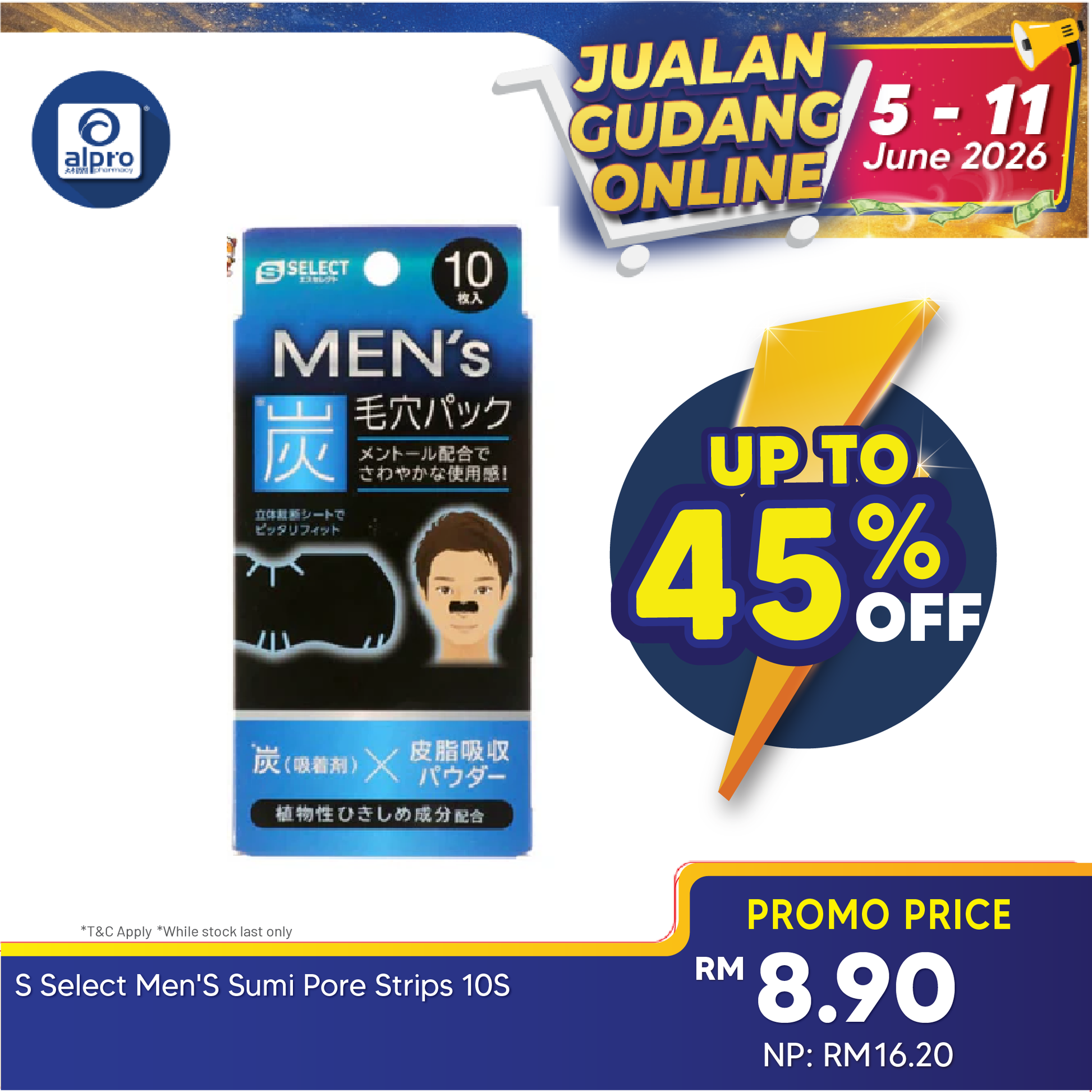 Sugi S Select Men’s Sumi Pore Pack | Blackheads Removal S Select, Sugi
