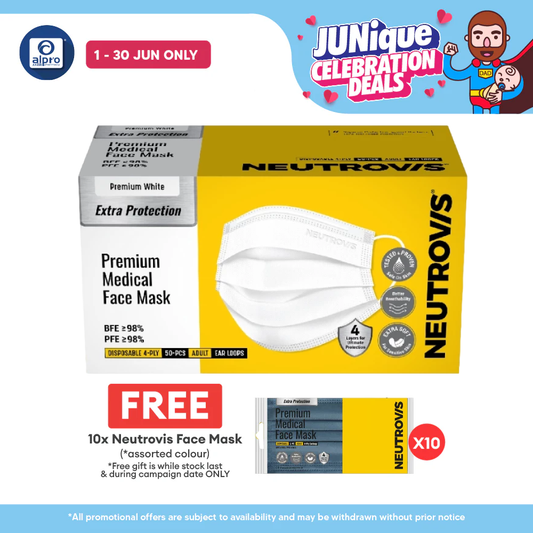 Neutrovis Premium Medical 4ply Face Mask 50s White | Perfect for Daily Protection Neutrovis