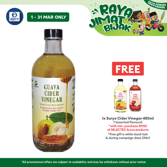 Surya Guava Cider Vinegar With Natural Honey 450ml | Enriched With Natural Goodness Alpro Pharmacy