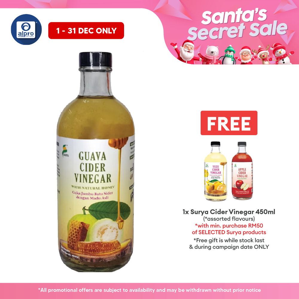 Surya Guava Cider Vinegar With Natural Honey 450ml | Enriched With Natural Goodness Alpro Pharmacy
