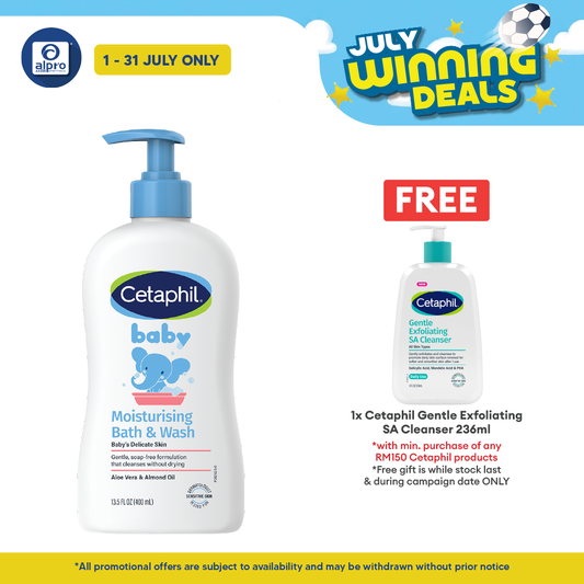 Cetaphil Baby  Moisturizing Bath & Wash 400ml | Gentle and Moisturizing Cetaphil