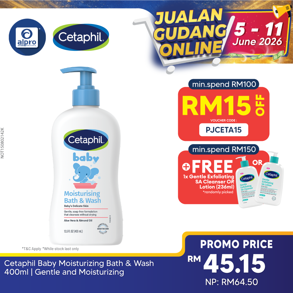 Cetaphil Baby  Moisturizing Bath & Wash 400ml | Gentle and Moisturizing Cetaphil