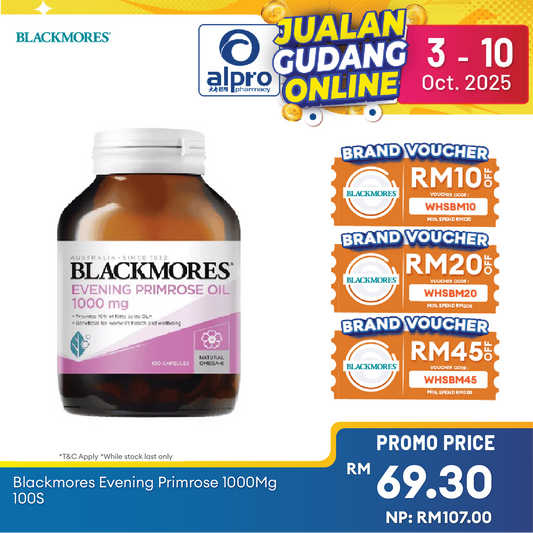 Blackmores Evening Primrose 1000mg 100s | Support for Women’s Health Blackmores