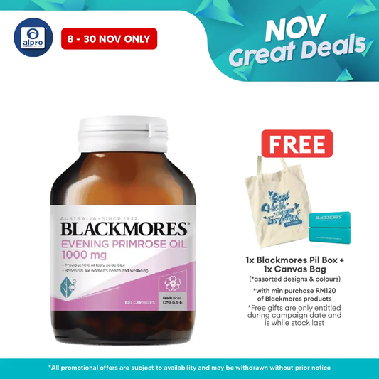 Blackmores Evening Primrose 1000mg 100s | Support for Women’s Health Blackmores