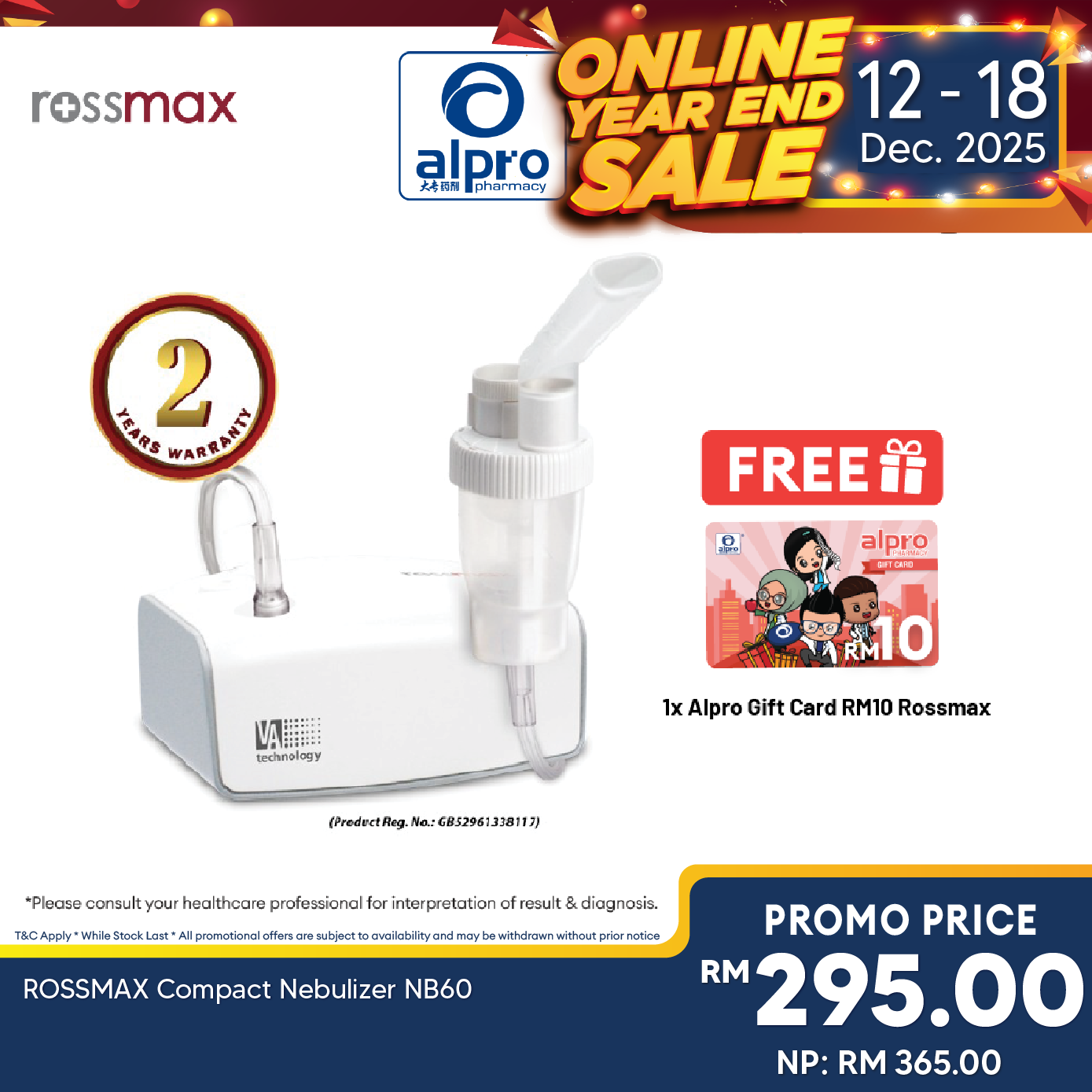 ROSSMAX Compact Nebulizer NB60 Rossmax