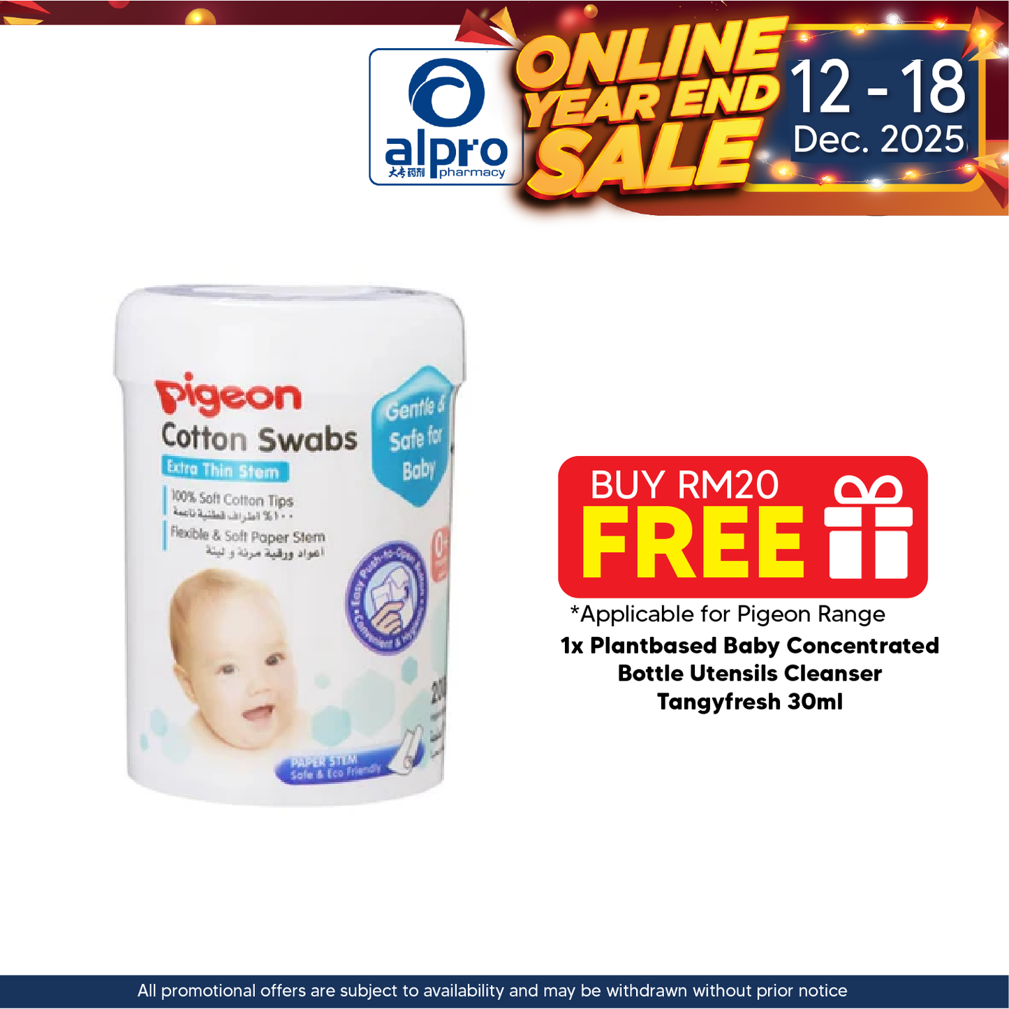 Pigeon Cotton Swab 200s | Gentle and Safe Pigeon