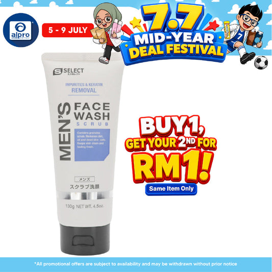 Sugi S Select Men’s Face Wash Scrub 130g | Skin Cleansing & Remove Sebum Sugi
