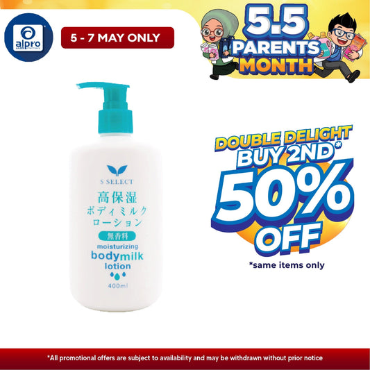Sugi S Select Moisturizing Body Milk Lotion 400ml (Unscented) Sugi