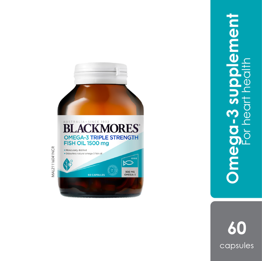 Blackmores Omega 3 Triple Strength Fish Oil 1500mg 60s | High Potency Supplement Blackmores