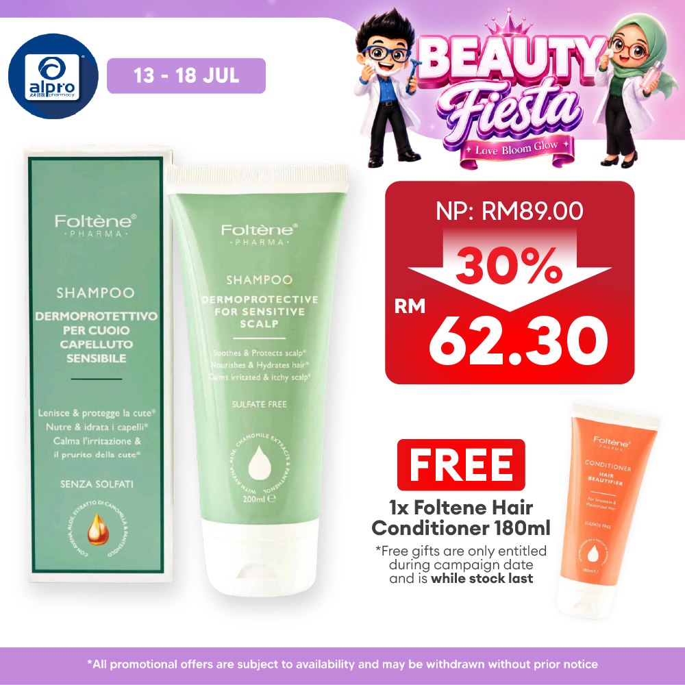 Foltene Pharma Dermoprotective for Sensitive Scalp Shampoo 200mL | Calms Irritated and Itchy Scalp Foltene Pharma