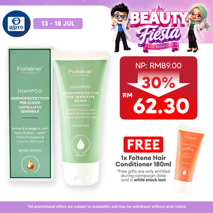 Foltene Pharma Dermoprotective for Sensitive Scalp Shampoo 200mL | Calms Irritated and Itchy Scalp Foltene Pharma