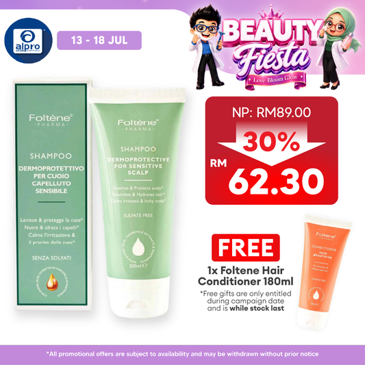Foltene Pharma Dermoprotective for Sensitive Scalp Shampoo 200mL | Calms Irritated and Itchy Scalp Foltene Pharma