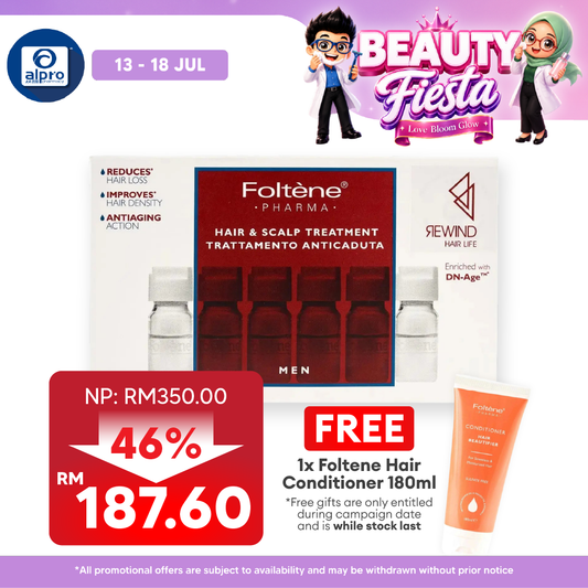 Foltene Pharma Hair & Scalp Treatment Men 8.3mL×12s | Healthy Looking Hair In 28 Days Foltene Pharma