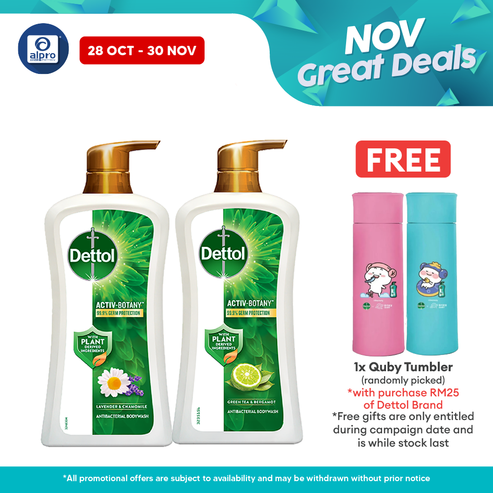 Dettol Activ-Botany Shower Gel 800g (Green Tea & Bergamot/ Lavender & Chamomile) Dettol