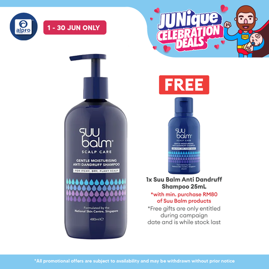 Suu Balm Scalp Care Gentle Moisturising Anti Dandruff Shampoo 480ml | Fragrance-Free Suu Balm