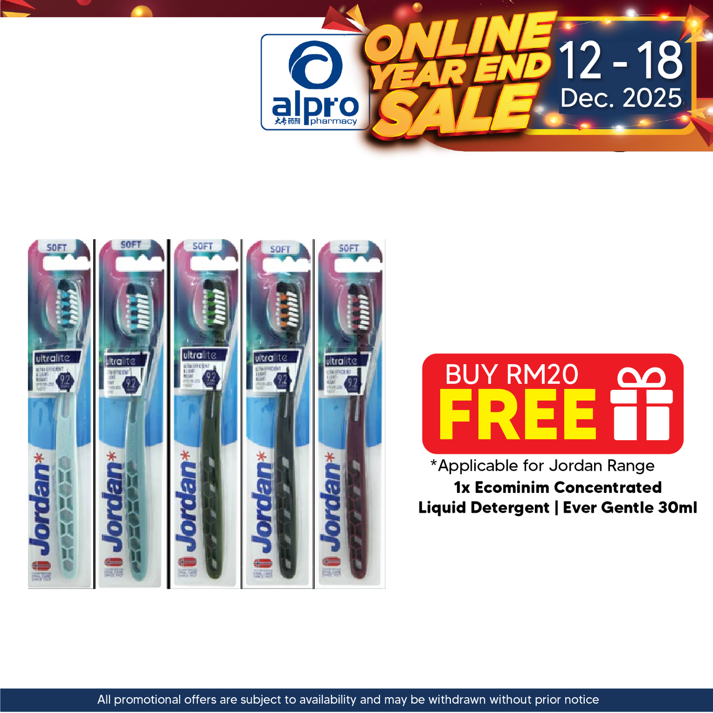 Jordan Toothbrush Ultralite Soft 1s | High Cleaning Performance Soft Bristle Jordan