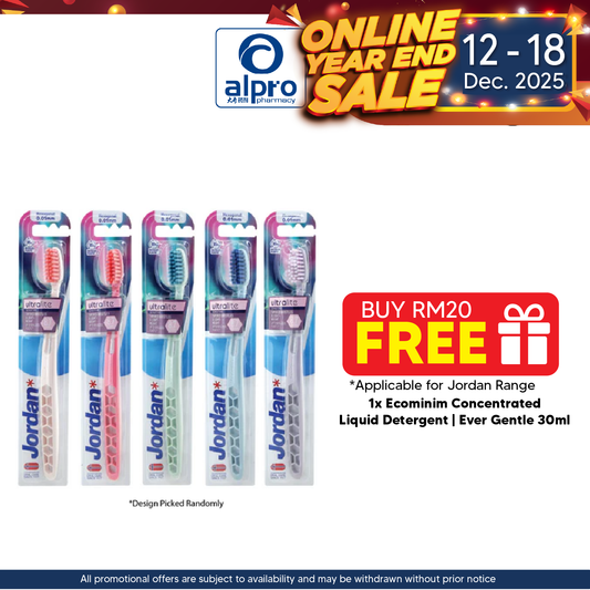 Jordan Toothbrush Ultralite 0.01mm 1s | High Cleaning Performance Hexagonal Bristle Jordan