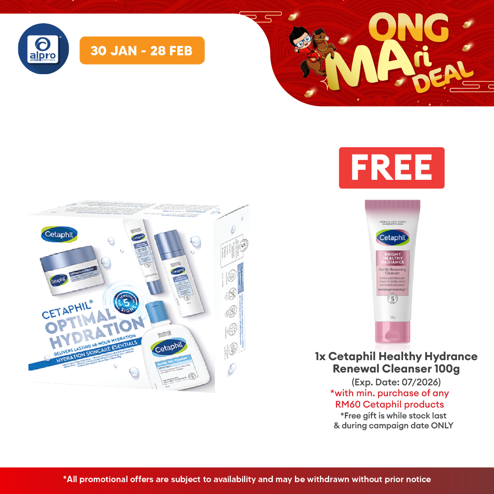 Cetaphil Optimal Hydration Regime 1 To 4 Steps Sets | Delivers Lasting 48-hours Hydration Alpro Pharmacy