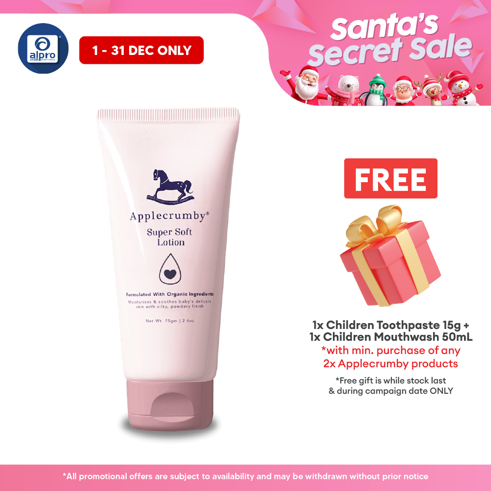 Applecrumby Premium Super Soft Lotion 75ml | H2O Free, 100% Organic Aloe Vera Juice Applecrumby