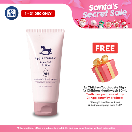 Applecrumby Premium Super Soft Lotion 75ml | H2O Free, 100% Organic Aloe Vera Juice Applecrumby