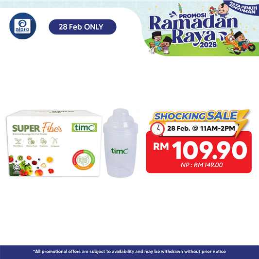 Timo Super Fiber 10g X 30s + Free Shaker (New) Alpro Pharmacy
