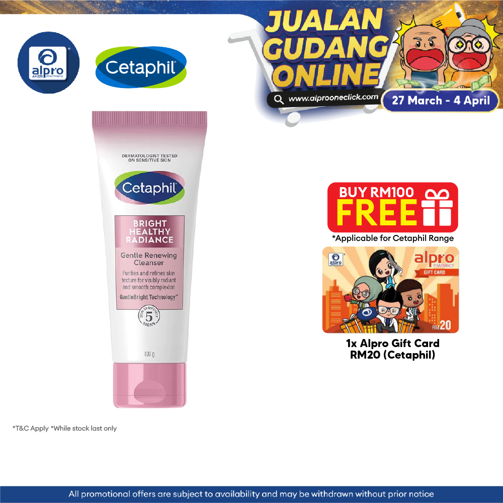 Cetaphil Bright Healthy Radiance Gentle Renewing Cleanser 100g | Brightening & Gently Exfoliating Cetaphil