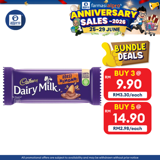 Cadbury Chocolate Dairy Milk With Roast Almond 32g (New) | Rich Cocoa, Nutty Crunch Cadbury