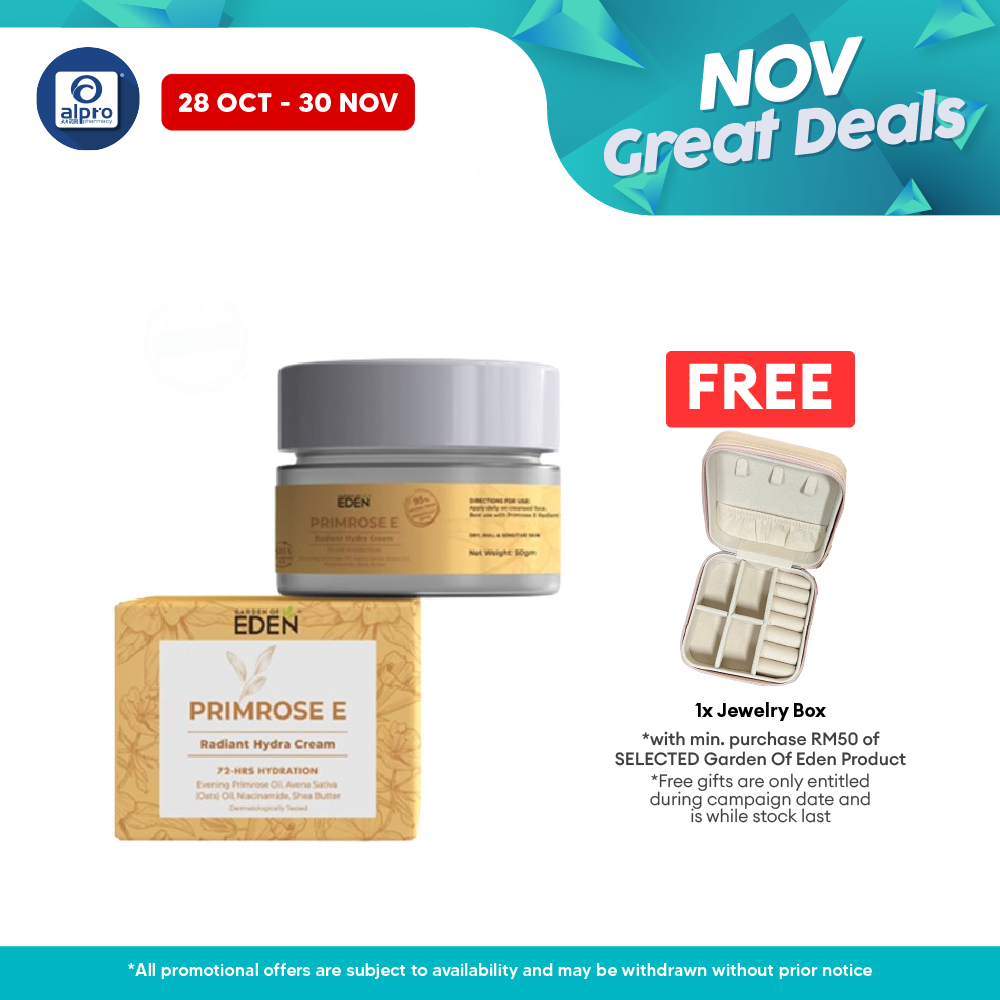 Garden Of Eden Primrose E Radiant Hydra Cream 50g | Boost Skin Radiance Garden Of Eden