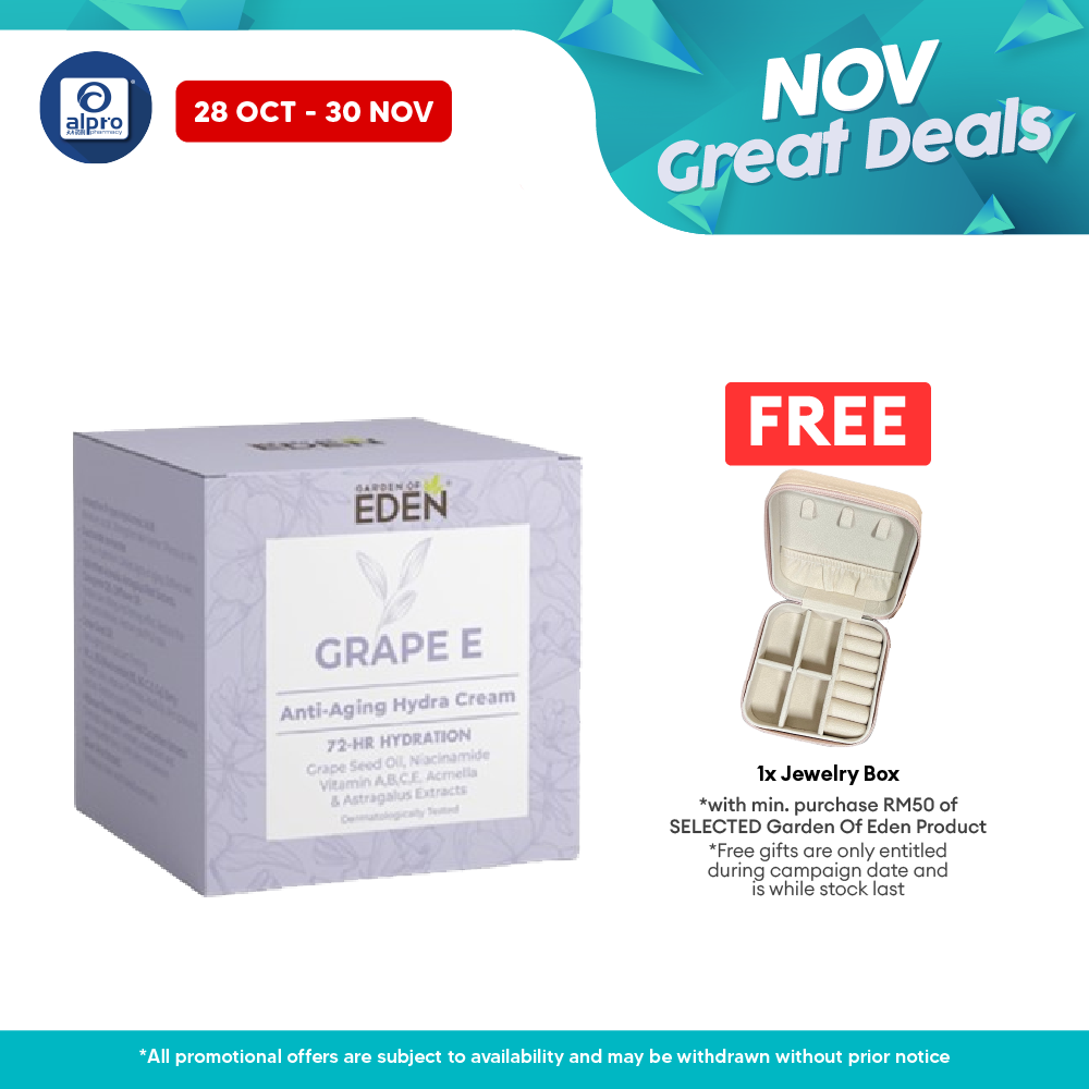 Garden Of Eden Grape E Anti-Aging Hydra Cream 50g | Reduce Wrinkles Alpro Pharmacy