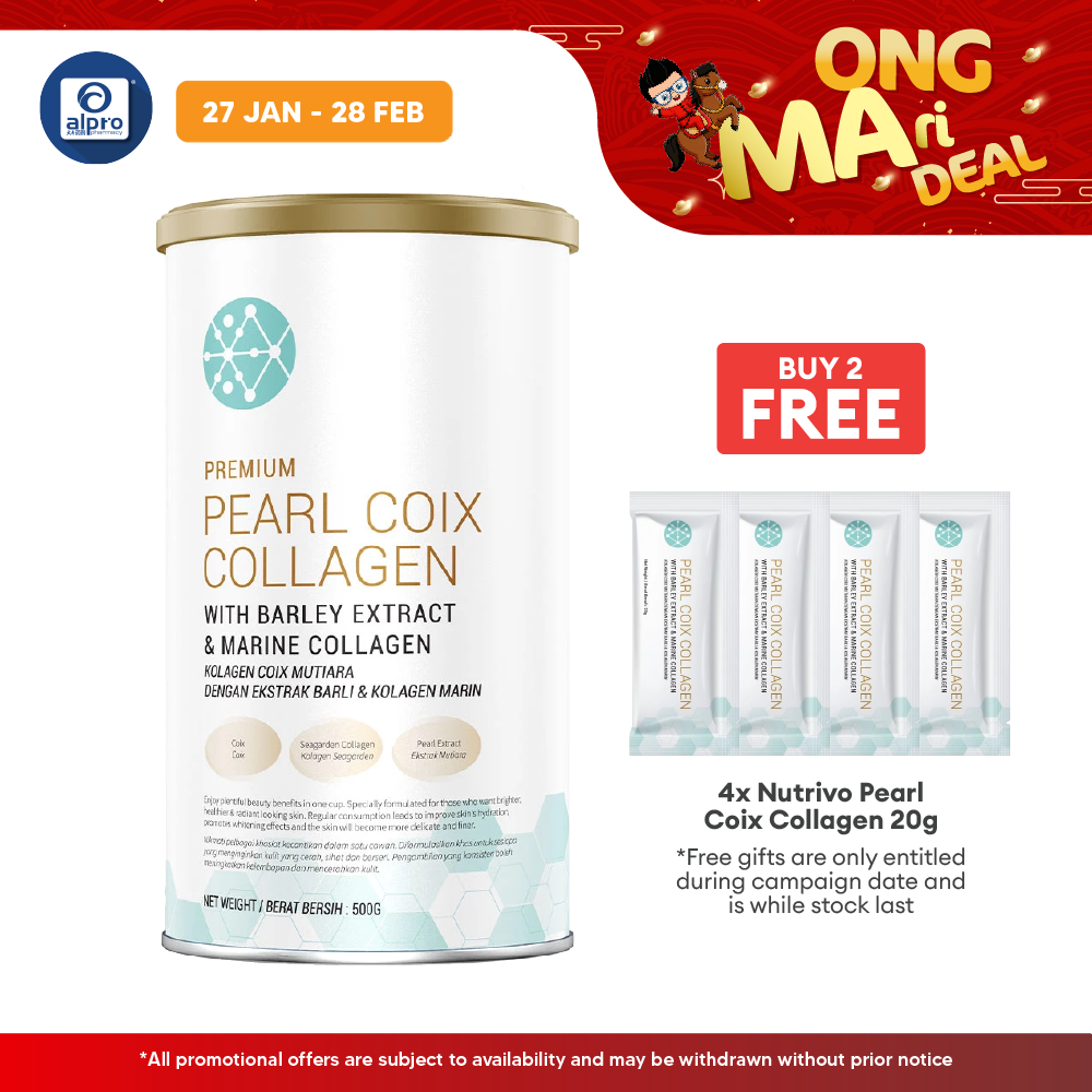 Nutrivo Premium Pearl Coix Collagen Nutrition Drink 500g | Provides Anti-Aging Benefit Nutrivo