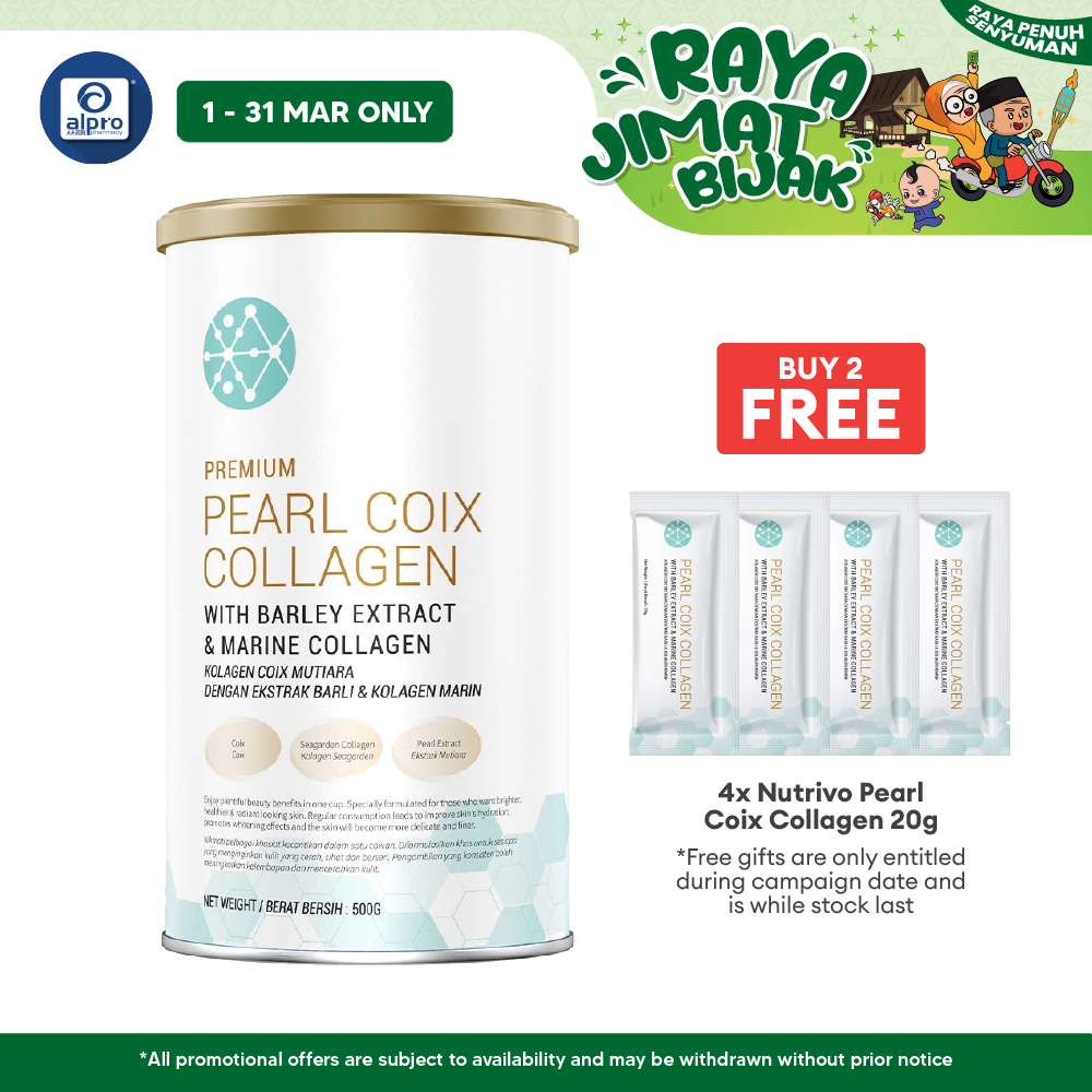 Nutrivo Premium Pearl Coix Collagen Nutrition Drink 500g | Provides Anti-Aging Benefit Nutrivo