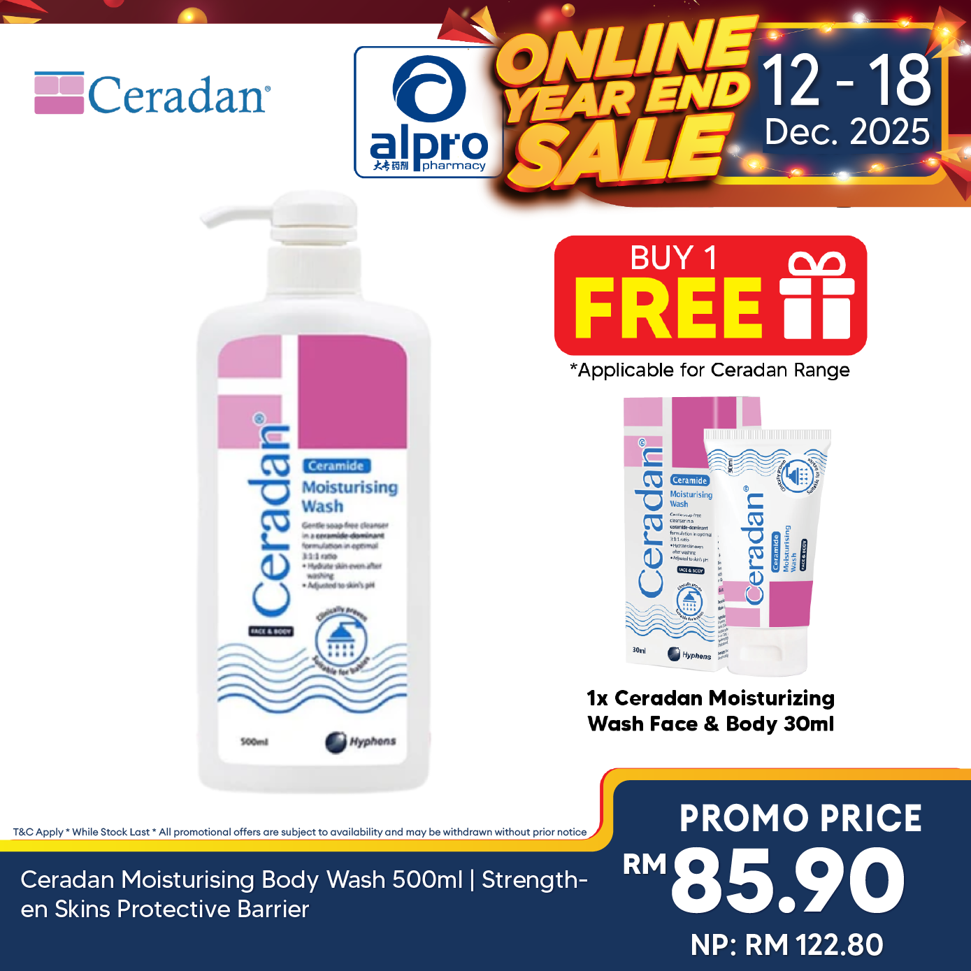 Ceradan Moisturising Body Wash 500ml | Strengthen Skins Protective Barrier Ceradan