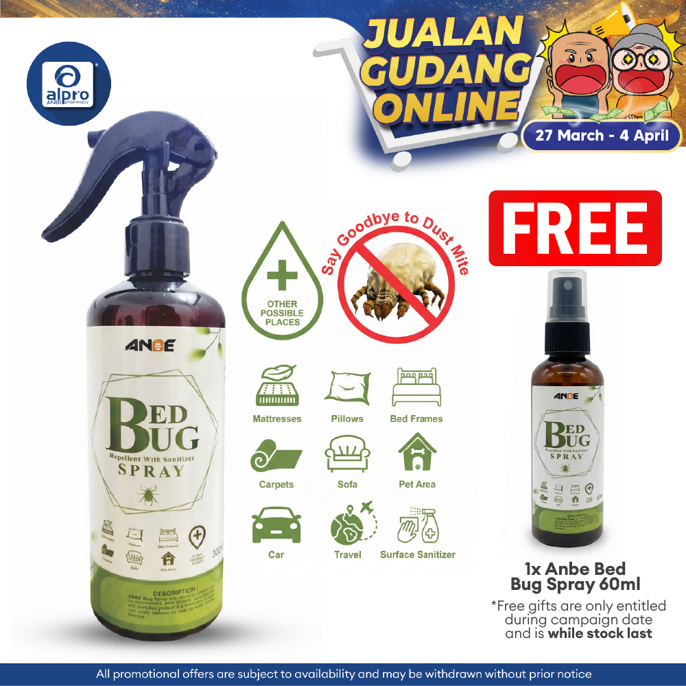 Anbe Bed Bug Spray 300ml | Bio-Degradable & Stain Free Anbe