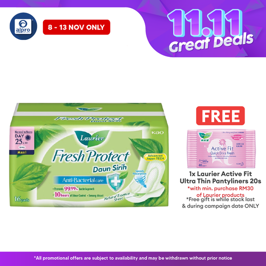 (Ws)Laurier Fresh Protect Daun Sirih 25cm 16s Laurier