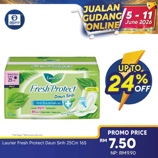 (Ws)Laurier Fresh Protect Daun Sirih 25cm 16s Laurier