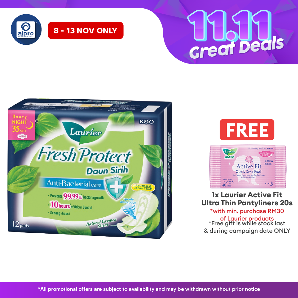 (ws)laurier Fresh Protect Daun Sirih 35cm 12s Alpro Pharmacy