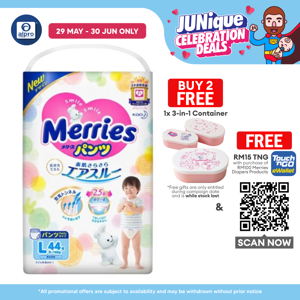 Merries Baby Diapers (Pants) L 44s Merries