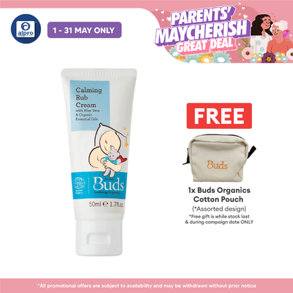 Buds Soothing Organics Calming Rub Cream 50ml | Soothes and Calming Buds