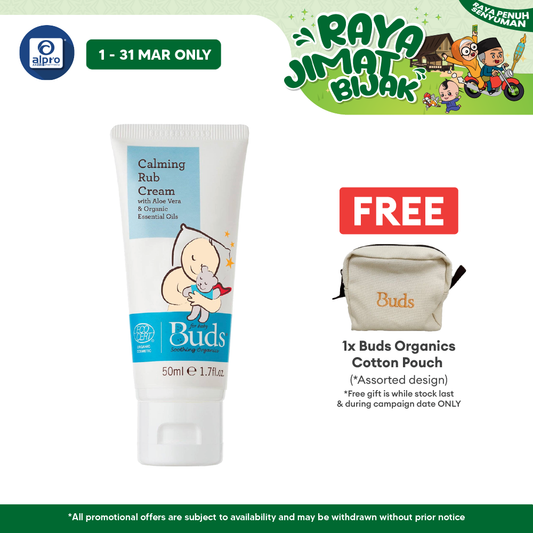 Buds Soothing Organics Calming Rub Cream 50ml | Soothes and Calming Buds