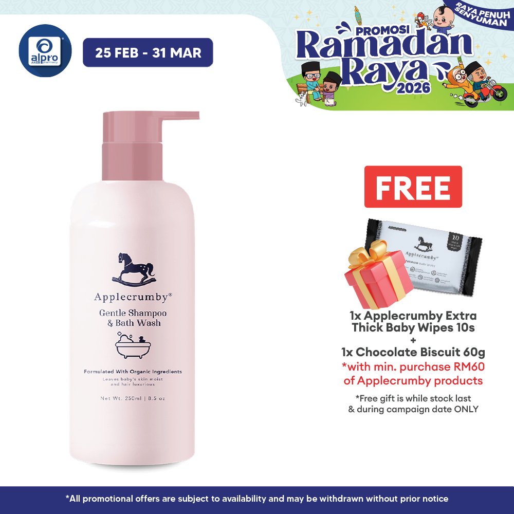 Applecrumby Premium Gentle Shampoo & Bath Wash 250ml Applecrumby