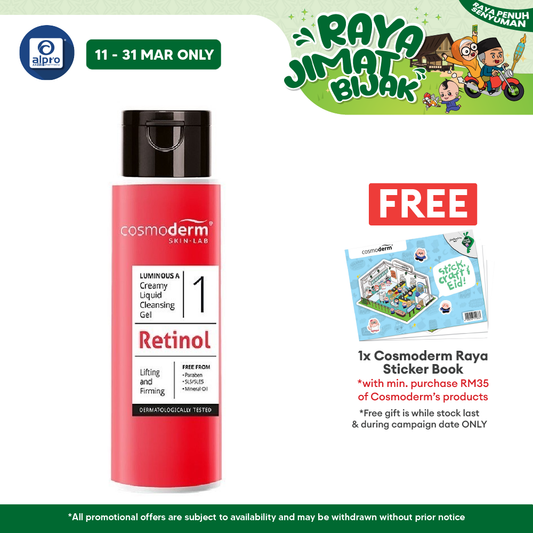 Cosmoderm Luminous A Creamy Liquid Cleansing Gel 120ml | Prevent Anti-aging Process Alpro Pharmacy