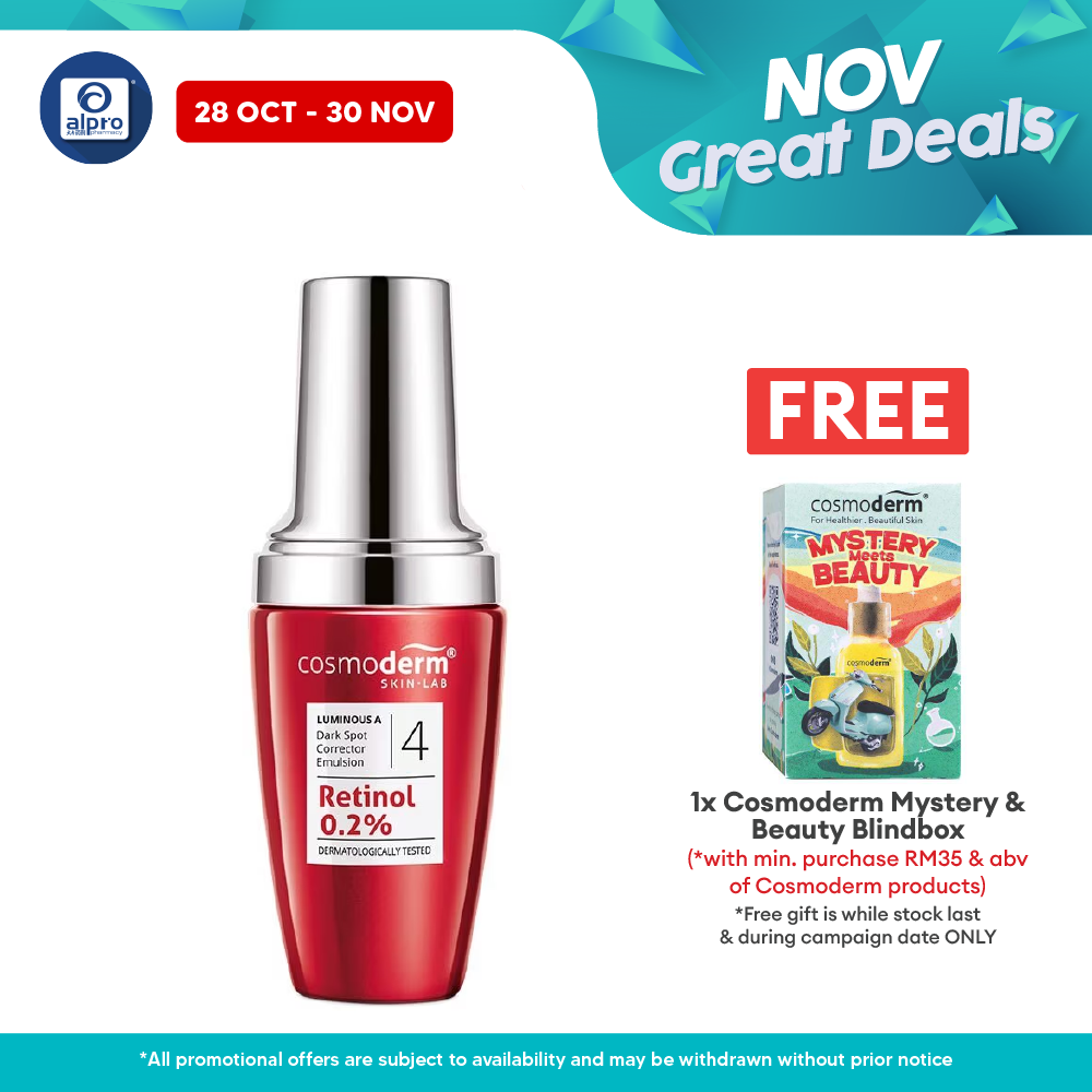 Cosmoderm Luminous A Dark Spot Corrector Emulsion 30ml | Epidermis Production Booster Alpro Pharmacy